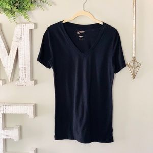 Arizona black V neck burn out Tee